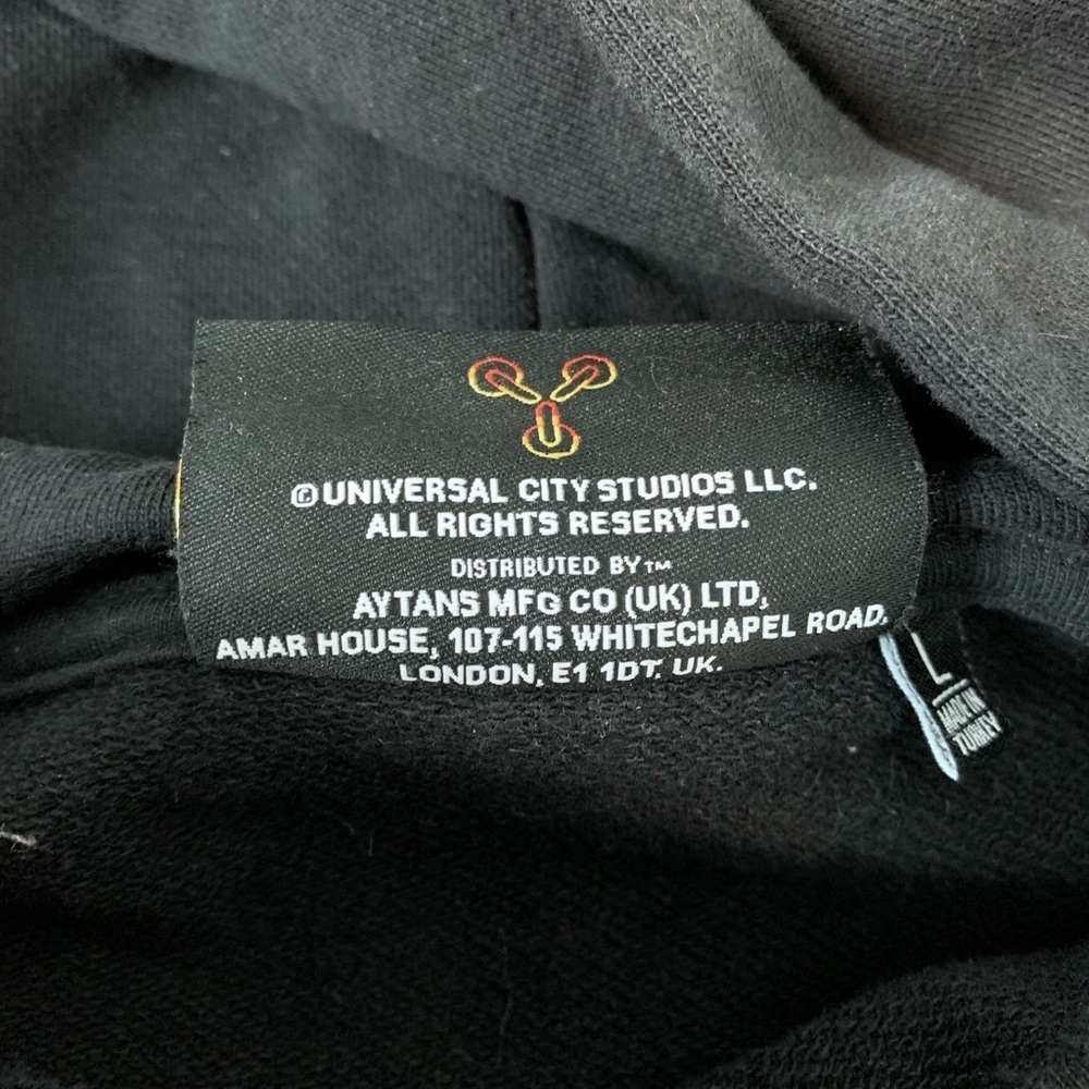 Criminal Damage Hoodie Sweater Black Back To The Future Size Large 80s Movie - Picture 8 of 13